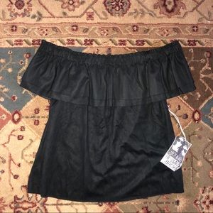 Off the shoulder Suede Top